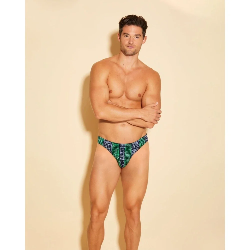 Men's Luxury Lace G-String Bold Print‎ Sexy Designer Thong Statement Piece XL